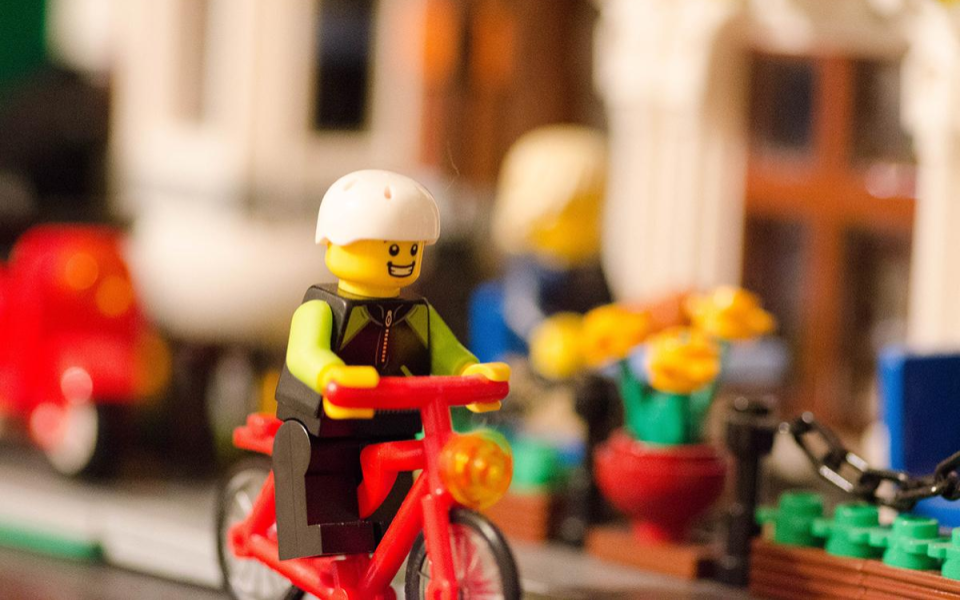 Lego man on bike