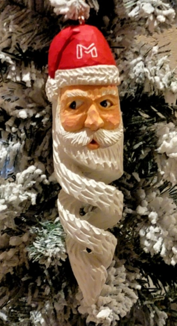 Hand carved Santa ornament